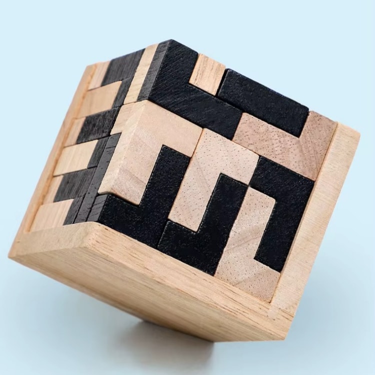 Wooden Puzzles Shape Cube Educational Toys, Stroller Organizer, Easter Gifts for Puzzle Lovers