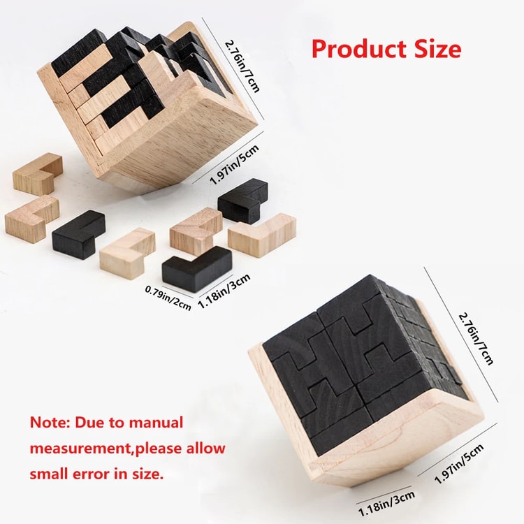Wooden Puzzles Shape Cube Educational Toys, Stroller Organizer, Easter Gifts for Puzzle Lovers