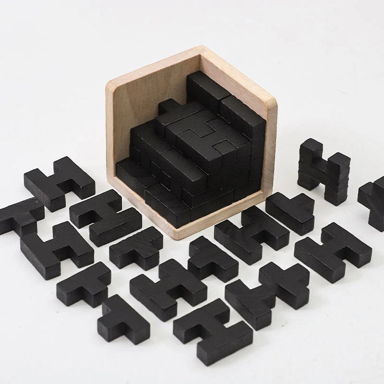 Wooden Puzzles Shape Cube Educational Toys, Stroller Organizer, Easter Gifts for Puzzle Lovers