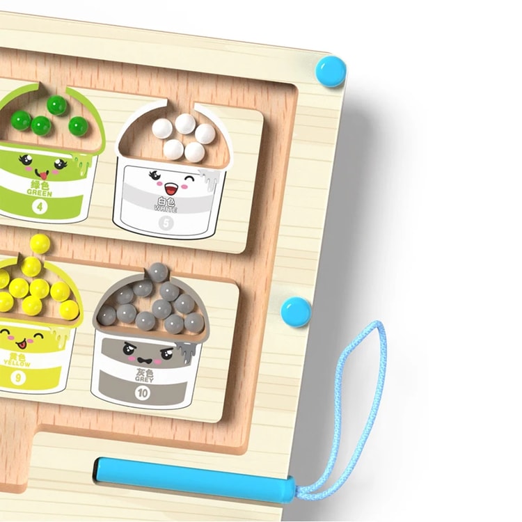 Educational Toys for Kids, Montessori Magnetic Color Sorting Games, Sensory Play Maze Board Pen, Wooden Bead Games