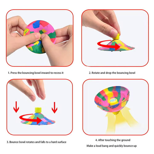 Camouflage Bounce Spin Toy for Kids Outdoor Play