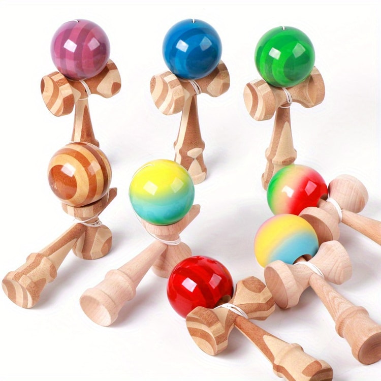 Kendama Wooden Skill Ball Toy for Outdoor Play Coordination Training and Fun Practice