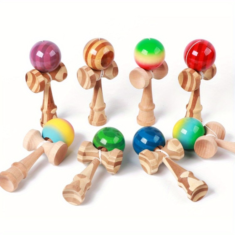 Kendama Wooden Skill Ball Toy for Outdoor Play Coordination Training and Fun Practice