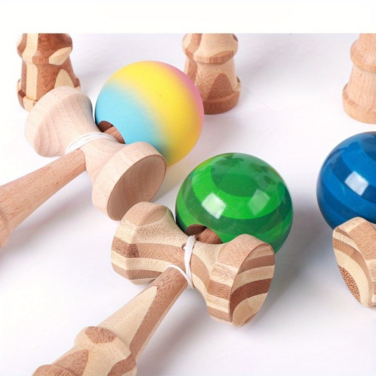 Kendama Wooden Skill Ball Toy for Outdoor Play Coordination Training and Fun Practice
