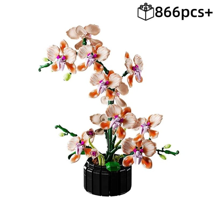Orchid Flower Bouquet Building Blocks Set