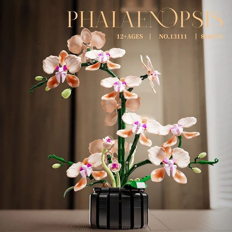 Orchid Flower Bouquet Building Blocks Set