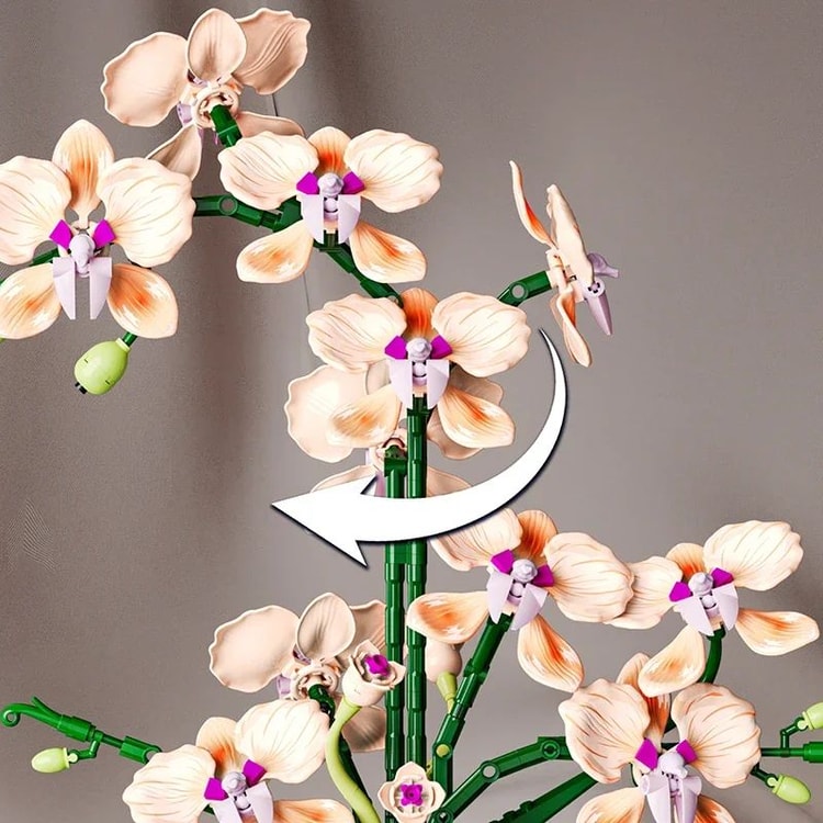 Orchid Flower Bouquet Building Blocks Set