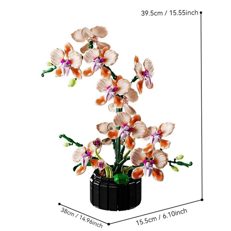 Orchid Flower Bouquet Building Blocks Set